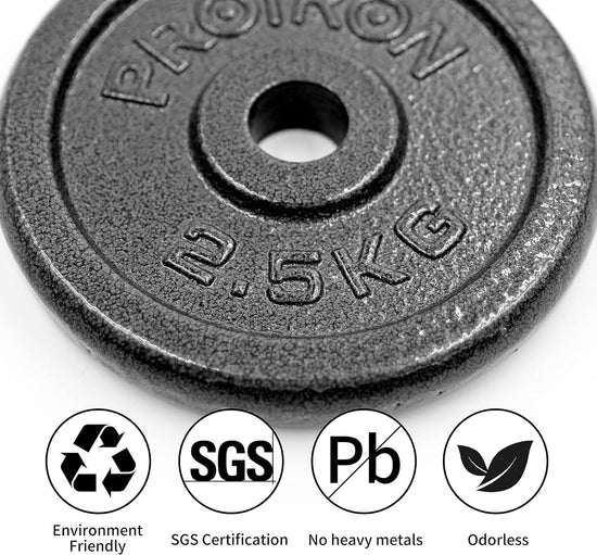 Cast Iron Weight Plates Set 1.25Kg,2.5Kg,5Kg,10Kg (Choice of Sizes) for 1" Dumbbell Handle Bar