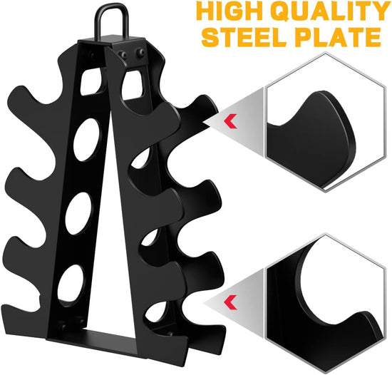 Dumbbell Rack, Weight Rack for Dumbbells, 4 Tiers A-Frame Dumbbell Rack Stand with Handle, Alloy Steel Dumbbell Rack for Home Gyms and Offices (Dumbbell Rack Only)