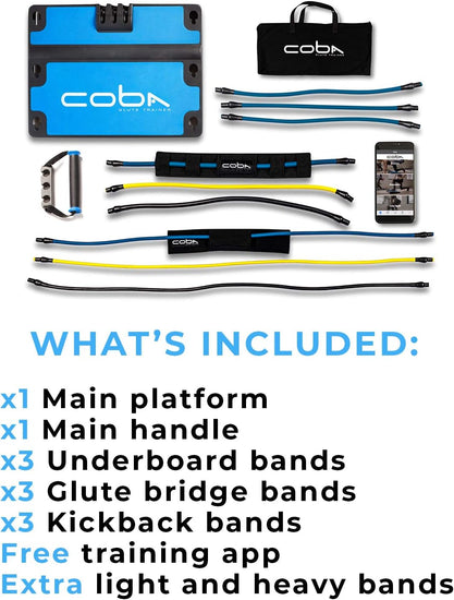 Board Body Trainer - Full Home Workout System, Core, Booty, Arm & Glute Exercise Machine, Portable Home Gym Full Body Resistance Band Trainer with Training App