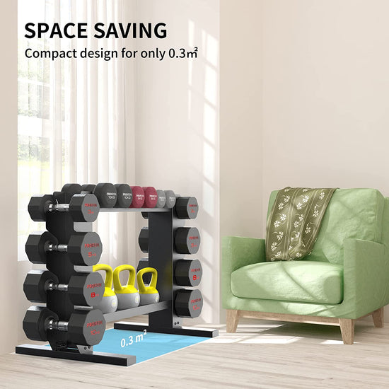 Heavy Duty Dumbbell Rack, Weight Rack for Dumbbells Kettlebells Home Gym Storage, Multi-Layer Weights Stand Holder (Rack Only)