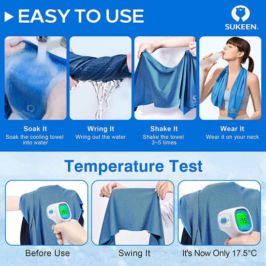 KUEN [4 Pack] Cooling Towel (40"X12"), Ice Towel, Soft Breathable Chilly Towel, Microfiber Towel for Yoga, Sport, Running, Gym, Workout,Camping, Fitness, Workout & More Activities