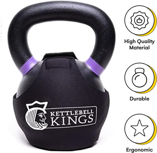 SPECIFIC to  PRODUCTS - Powder Coat Kettlebell Wrap (4-48 KG) - Floor Protector Kettlebell Cover with 3Mm Neoprene Sleeve for Gym or Home Fitness Kettlebell Protection