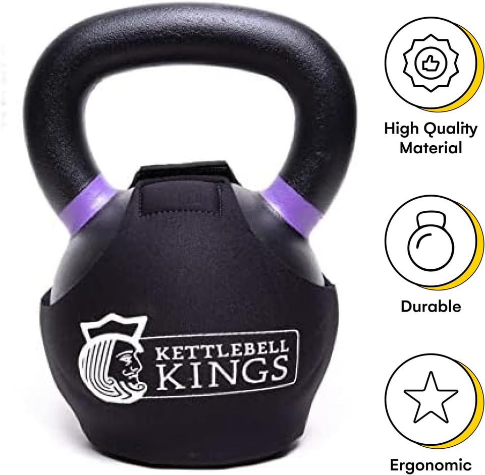 SPECIFIC to  PRODUCTS - Powder Coat Kettlebell Wrap (4-48 KG) - Floor Protector Kettlebell Cover with 3Mm Neoprene Sleeve for Gym or Home Fitness Kettlebell Protection