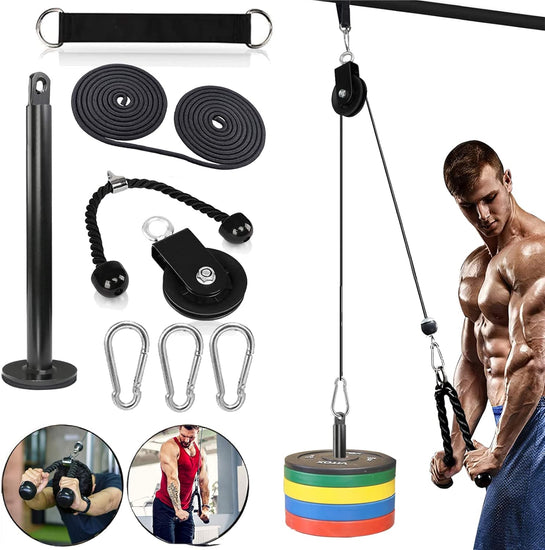 Pulley Cable Machine Men Women Professional Muscle Strength Fitness Equipment Forearm Wrist Roller Training for LAT Pulldowns, Biceps Curl, Triceps Extensions Workout