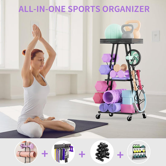 Dumbbell Rack, Weight Rack for Dumbbells, Compact A-Frame Home Gym Space Saver, Home Gym Storage Rack for Yoga Mat Kettlebells and Strength Training Equipment, Weight Storage Holder Rack For