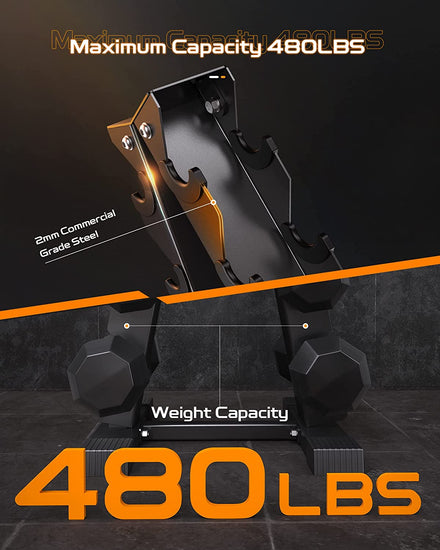 A-Frame Dumbbell Rack Stand Only, Weight Rack for Dumbbells(570/800 Pounds Weight Capacity, 2021 Version)