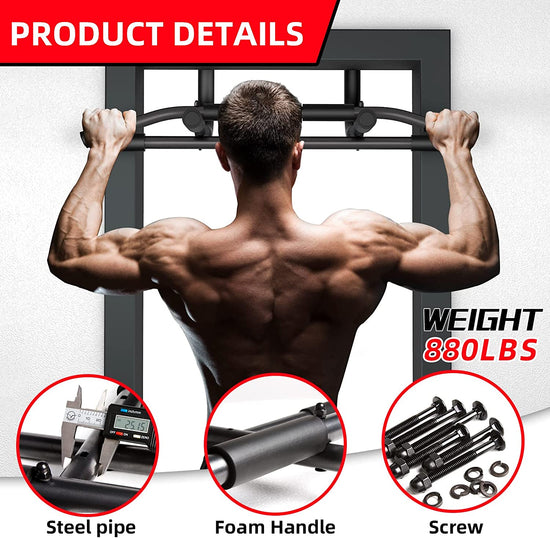 Multi Grip Pull up Bar for Doorway，Chin up Bar Heavy Duty Doorway Trainer for Home Gym Exercise Equipment，Pullup Bar Fits Most Door Ways