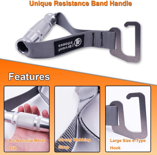Fitness Resistance Band Exercises Handles Heavy Duty Metal Gym Handles Stainless Steel Large Size Hook for Wide Pull up Resistance Band Training Home Workout Fitness Equipment
