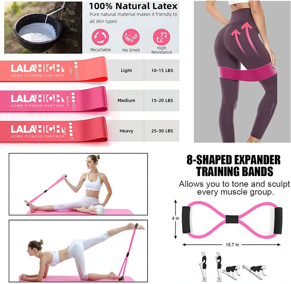 Push up Board, Portable Home Workout Equipment for Women & Men, Core Sliders for Body Toning & Strength Training - Premium Pink Edition