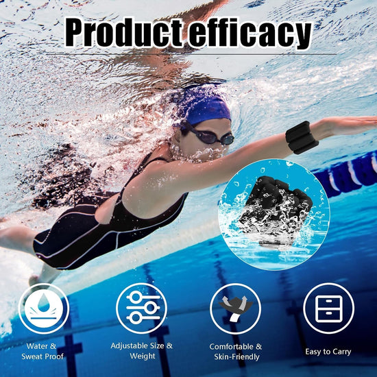 Adjustable Silicone Weighted Bracelet Wrist & Ankle Weights Bangles, Set of 2(1Lb Each) for Women and Men - Home Gym Workout, Walking, Running, Pilates, Yoga, and Strength Training