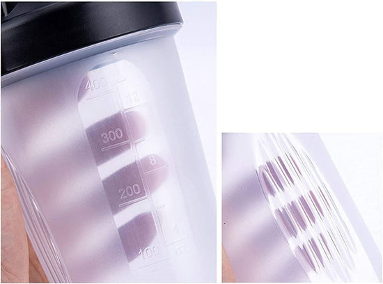 Blender W. Classic Loop Top & Stainless Whisk Ball-Perfect for Protein Shakes and Pre Workout (Clear Body-16 Oz, White/Clear)