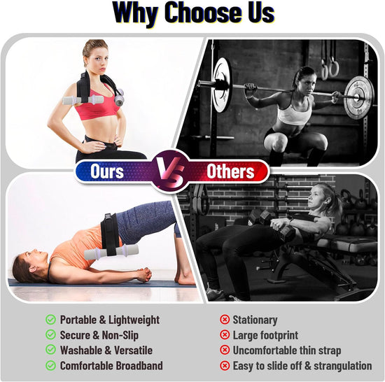 Hip Thrust Belt, Exercise Hip Thrust Belt Use with Dumbbells Kettlebells, Plates, with Slip-Resistant Padding for the Gym, Home and Outdoors, Fitness Workout for Lunges, Squats, Glute Bridges