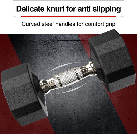 Rubber Dumbbells Pure Steel Dumbbell, Friction Welding(Compact and Never Loose) Weights Set Men Women Home Gym 3Kg 5Kg 8Kg 10Kg 12Kg 16Kg 20Kg 24Kg Fitness Training Exercise Body Strength Lifting Equipment (Pair or Single)