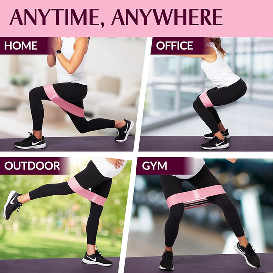 GYMB Resistance Band Set - Non Slip Cloth Exercise Bands to Workout Glutes, Thighs & Legs - Includes Booty Band Training Videos for Gym & Home Fitness, Yoga, Pilates for Men/Women - 3 Levels