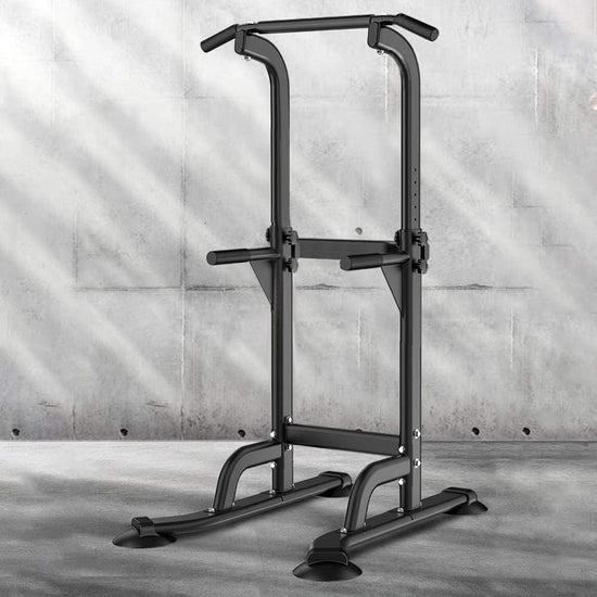 Power Tower Pull up Bar Dip Station and Height Adjustable Dip Bar Stand, Multi-Function Home Gym Exercise Equipment Strength Training Fitness Workout Station