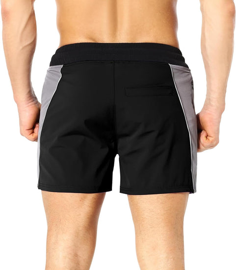 Men'S Gym Sport Shorts, Lightweight Workout Fitness Running Shorts 5" Quick Dry Exercise Bodybuilding Shorts Zip Pocket
