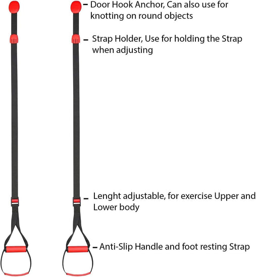 Bodyweight Training Fitness Kit Include Cylinder Handles,Straps for Door Anchor Point for Adjustable Height Full Body Training Equipment V1