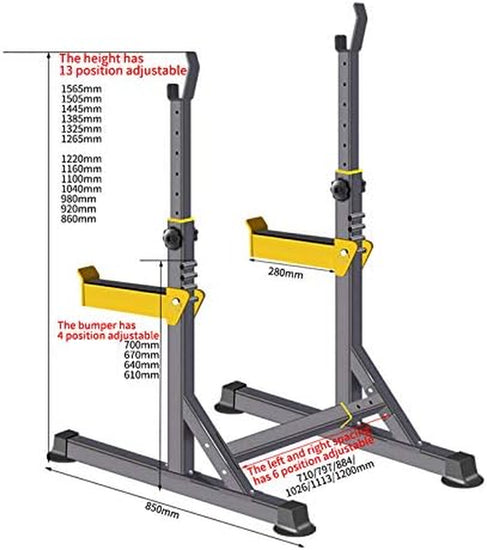Home Gym Fitness Gym Equipment Adjustable Squat Rack with Dip Bars