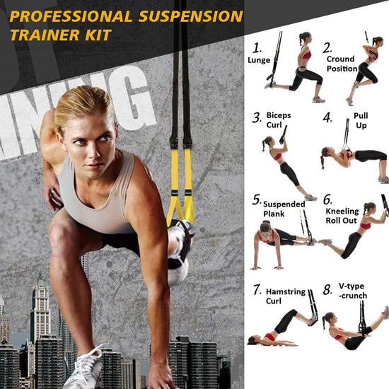 Suspension Trainer Home Gym Equipment Sling Trainer Workout Bands Fitness Straps Indoor Outdoor