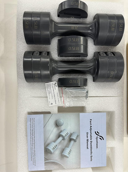 Adjustable Dumbbells Hand Weights Set:  4 in 1 Weight Adjustment Each 2Lb 3Lb 4Lb 5Lb Free Weights Fast Adjust Dumbbell Weight Set of 2 for Women Men Home Gym Workout Strength Training