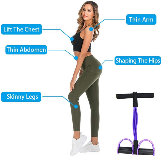 Multifunction Tension Rope, 6-Tube Elastic Yoga Pedal Puller Resistance Band, Natural Latex Tension Rope Fitness, for Abdomen/Waist/Arm/Leg Stretching Slimming Training