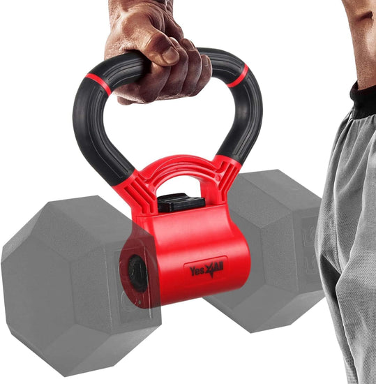 Kettlebell Grip - Kettle Grip New Version - Kettle Grip Handle to Convert Dumbbells into Kettlebells for Workouts