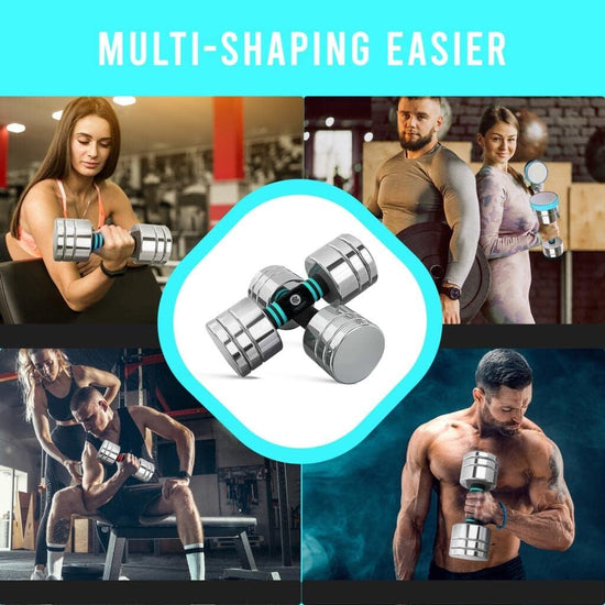 Mc-Core Products Blue Mccore Adjustable Dumbbell Set - 11 22 Lbs Dumbbells, Weights for Home or Office Use, Portable Sets, Soft Grip Weight Comfort, Dumbbells Set | Blue Dumb Bells