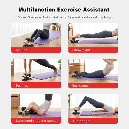 Sit up Bar for Floor Sit up Assistant Device - Portable Adjustable Situp Foot Holder - Abs Master Pro - Sit-Up Exercise Equipment with 2 Strong Suction Cups and 4 Positions