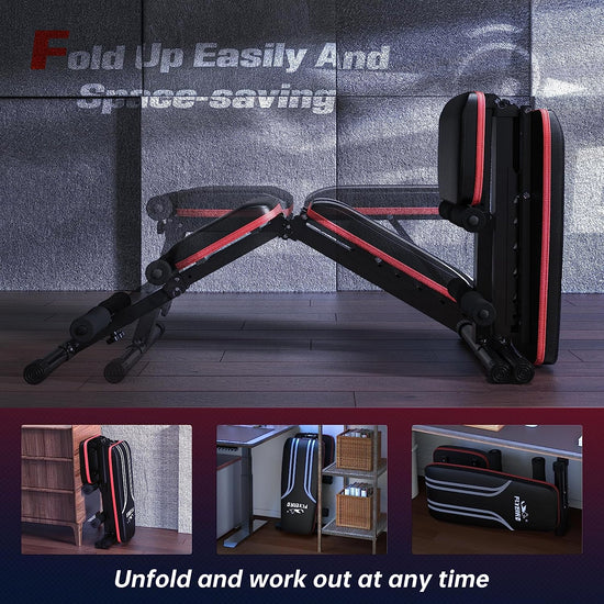 Adjustable Weight Bench, Utility Gym Bench for Full Body Workout, Multi-Purpose Foldable Incline Decline Benchs - 2019 Version
