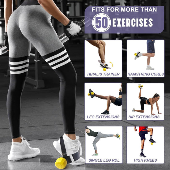 Monkeyfeet Dumbbell Attachment - Foot Weights for Exercise, Tibialis Trainer, Leg Workouts - Adjustable Ankle Weights & Ankle Straps for Weight Lifting - Home Gym Equipment for Leg Extensions,