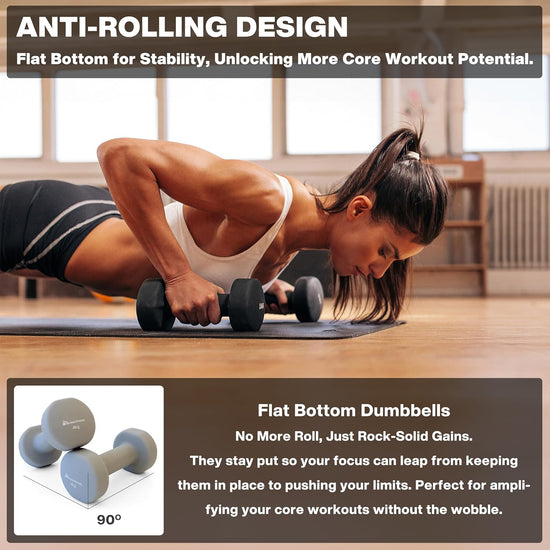 METEOR Dumbbells Anti-Slip Neoprene Dumbbell Soft Touch Grip Hand Weights Home Gym Exercise Dumbbells