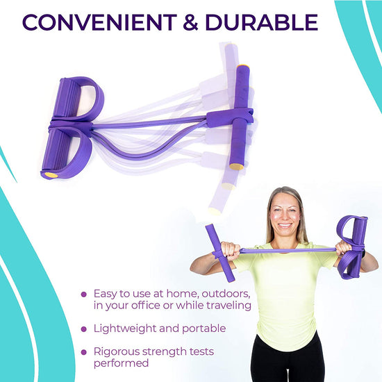 Pedal Resistance Band - Natural Latex Bodybuilding Expander - Exercise Sit up Equipment - Tension Band for Stomach, Arms, Legs, Abdomen - Yoga Stretching - Stomach Exercise Equipment - Tummy Trimmer