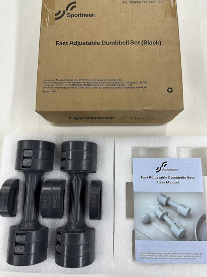 Adjustable Dumbbells Hand Weights Set:  4 in 1 Weight Adjustment Each 2Lb 3Lb 4Lb 5Lb Free Weights Fast Adjust Dumbbell Weight Set of 2 for Women Men Home Gym Workout Strength Training