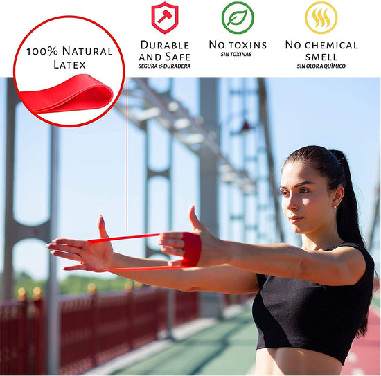 Resistance Bands Exercise Loops - 12-Inch Workout Flexbands for Physical Therapy, Rehab, Stretching, Home Fitness and More - Includes Bonus Ebooks, Instruction Manual, Online Videos & Carry Bag