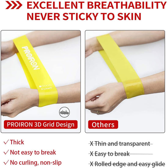 Resistance Loop Bands, Exercise Bands Set of 5 Rubber Latex Anti-Slip Resistance Band with 5 Different Resistance Levels for Workout, Stretching, Physical Therapy, Yoga and Home Fitness with Carrying Bag