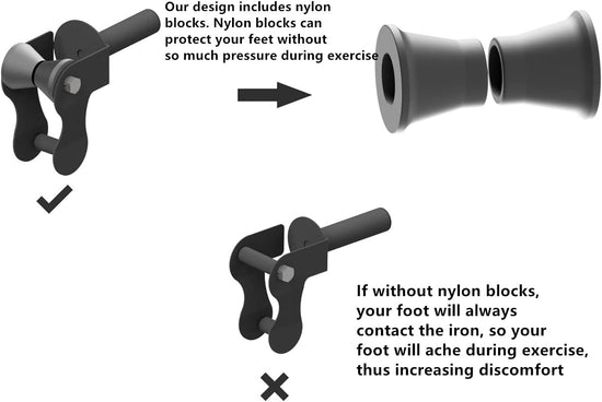 2'' Single Tib Bar Ankle Weight Exercise Equipment Foot Tibialis Isotib Trainer Calf Machine for Home and Gym with Adjustable Clamp Fits Olympic Plates Black