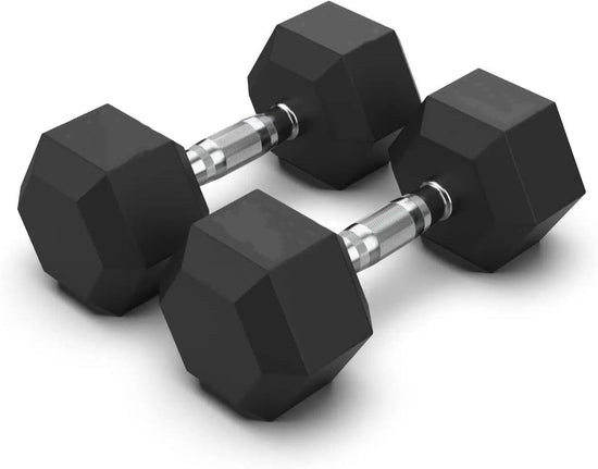 Rubber Coated Dumbbells Hex Dumbbells Set Dumbbell Weights Hand Weight Fitness Training Exercise Body Strength Lifting Equipment (Pair or Single)