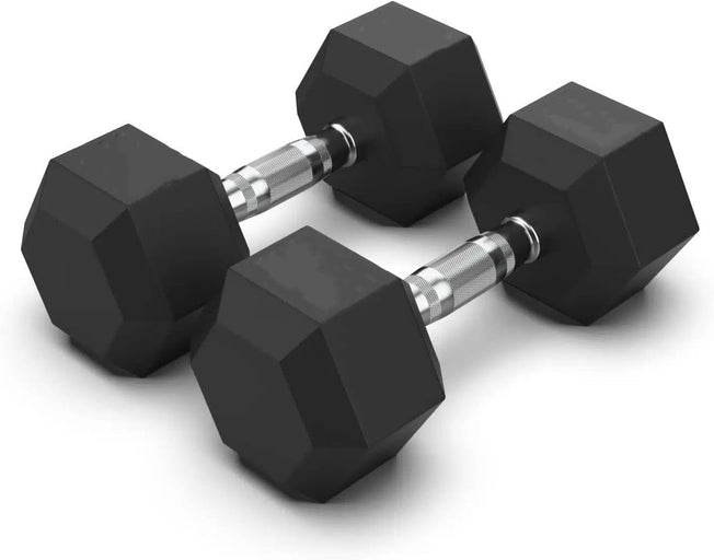 Rubber Coated Dumbbells Hex Dumbbells Set Dumbbell Weights Hand Weight Fitness Training Exercise Body Strength Lifting Equipment (Pair or Single)