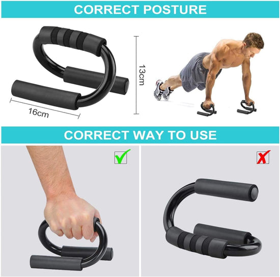 Push up Bar S Shapes, Push up Stands Support Sweat Absorbent Thick Sponge Non-Slip Fitness Stand for Men Women Strength Training Workout Equipment Home Gym - Push up Handles for Floor