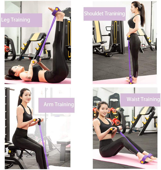 Multifunction Tension Rope, 6-Tube Elastic Yoga Pedal Puller Resistance Band, Natural Latex Tension Rope Fitness, for Abdomen/Waist/Arm/Leg Stretching Slimming Training