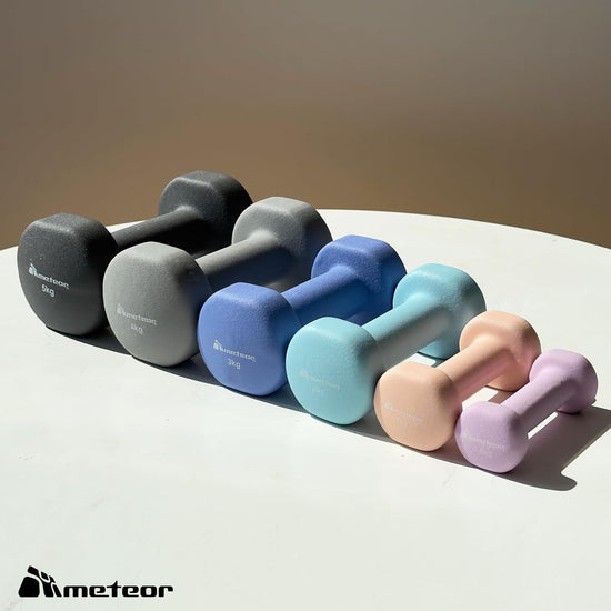 METEOR Dumbbells Anti-Slip Neoprene Dumbbell Soft Touch Grip Hand Weights Home Gym Exercise Dumbbells