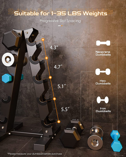 A-Frame Dumbbell Rack Stand Only, Weight Rack for Dumbbells(570/800 Pounds Weight Capacity, 2021 Version)