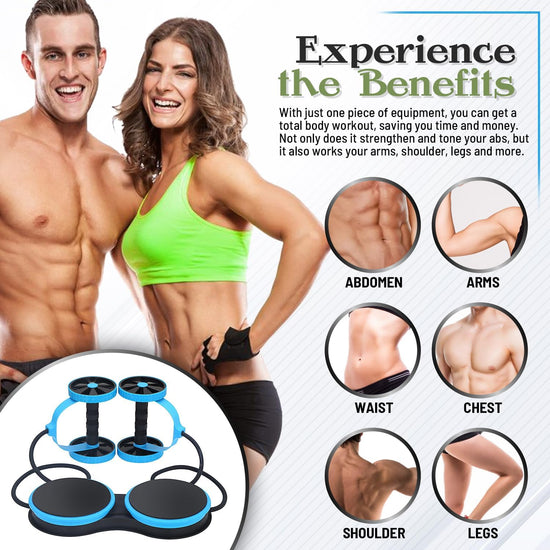 Ultimate 360° Ab Roller Wheel - Total Core Workout, Sculpt & Strengthen Abs, Waist, Arms, Shoulders & Legs - Durable & Safe - Ideal for Home Gym Fitness