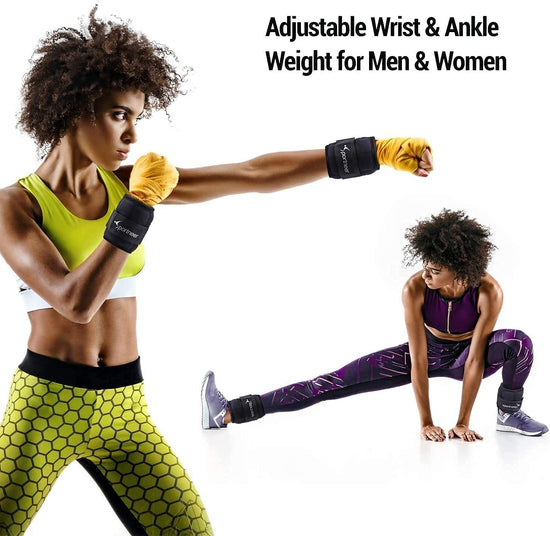 Adjustable Ankle Weights,  1 Pair 1.6 Kg, 3.2 Kg Weights Wrist Arm Leg Weight Straps for Fitness Walking Jogging Workout| 3.5 Lb per Ankle, 7 Lb per Pair