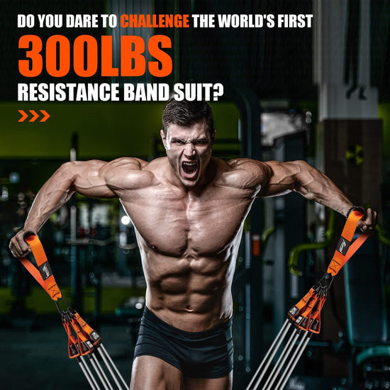 Heavy Resistance Bands 300Lbs, Weight Bands for Exercise with Handles, Door Anchor, Carry Bag, Workout Bands for Men, Physical Therapy, Muscle Training, Strength, Slim, Yoga, Home Gym Equipment