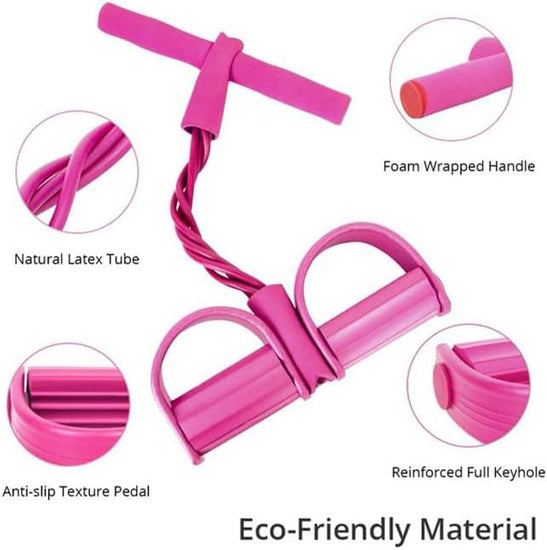 Versatile Fitness Resistance Bands with Foot Pedals - Multi-Functional Exercise Tension Ropes for Home Workouts, Durable NBR Foam & Natural Latex Material