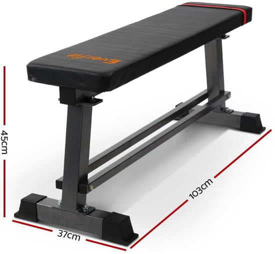 Weight Bench Flat Gym Benches Press Weights Exercise Fitness Equipment Home Workout Fits for Multi Station Smith Machine, with 300Kg Capacity and Feet Protection, 103 X 35 X 45Cm