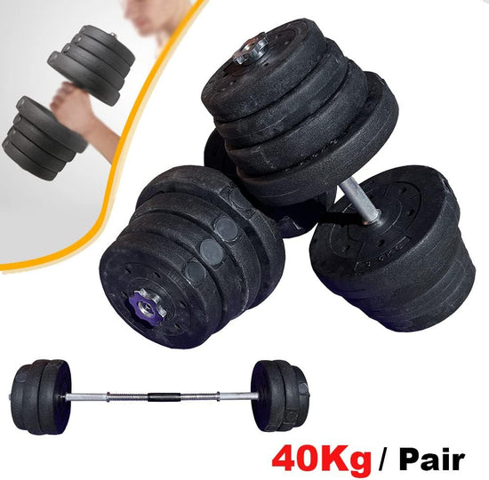 Dumbbell Barbell Set Adjustable Weights Workout Body Building Fitness Exercise Home Gym