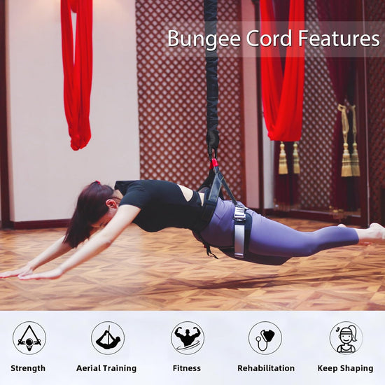 Single Bungee Fitness Resistance Rope, Aerial Dance Single Resistance Band Anti-Gravity Fitness Training Band - without Accessories - Professional Equipment for Home Fitness Exercise