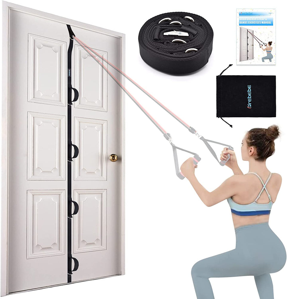 Door Anchor Strap for Resistance Bands Exercises, Multi Point Anchor Gym Attachment for Home Fitness, Portable Door Band Resistance Workout Equipment, Easy to Install, Punch-Free, Nail-Free